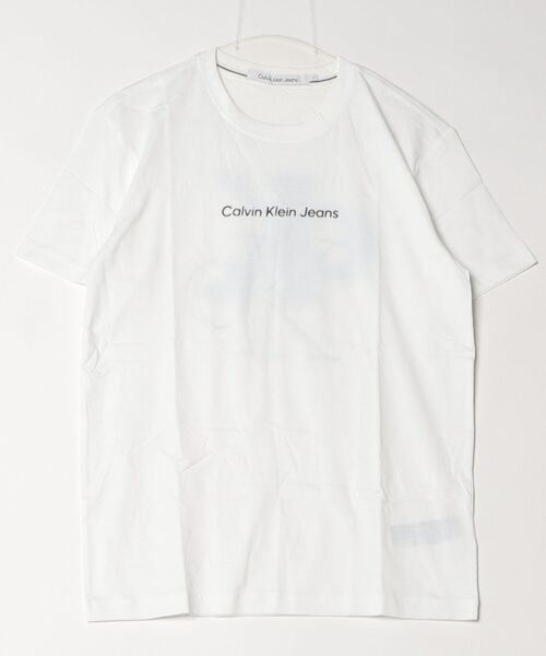 Calvin Klein Jeans（カルヴァンクラインジーンズ）の「Calvin Klein Jeans カルバンクラインジーンズ MIRRORED CK LOGO TEE CKロゴ 半袖Tシャツ（Tシャツ/カットソー・メンズ・ホワイト/ブラック・S/L/M）」の2枚目の写真