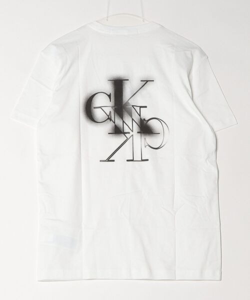 Calvin Klein Jeans（カルヴァンクラインジーンズ）の「Calvin Klein Jeans カルバンクラインジーンズ MIRRORED CK LOGO TEE CKロゴ 半袖Tシャツ（Tシャツ/カットソー・メンズ・ホワイト/ブラック・S/L/M）」の3枚目の写真