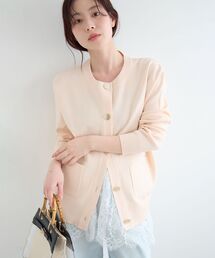 《WEB限定アイテム》ウォッシャブルクルーネックカーディガン