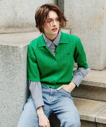 【POLO BCS別注】ケーブルニットポロ