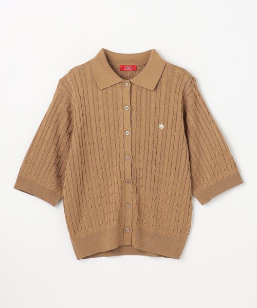 ANY(エニィ)の「【POLO BCS別注】ケーブルニットポロ(ニット/セーター・レディース・グリーン系/ベージュ系/レッド系/ネイビー系・F)」の10枚目の写真
