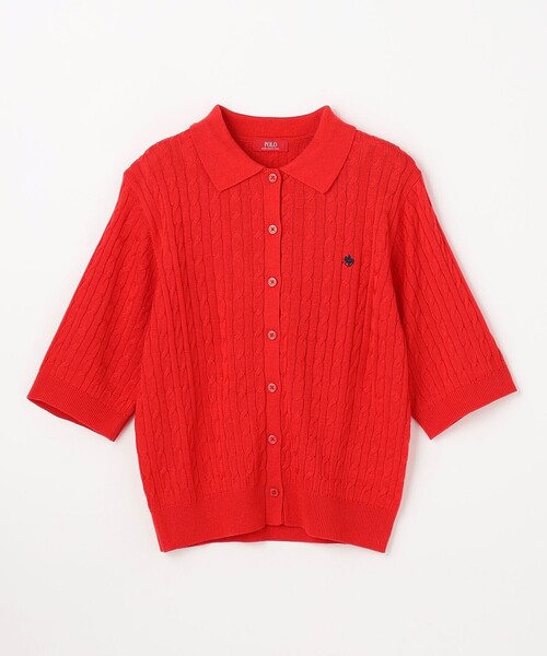 ANY(エニィ)の「【POLO BCS別注】ケーブルニットポロ(ニット/セーター・レディース・グリーン系/ベージュ系/レッド系/ネイビー系・F)」の12枚目の写真