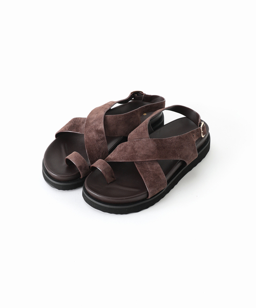 REMME（レメ）の「【REMME(レメ)】クロスストラップサンダル（サンダル・レディース・ブラウン/ベージュ・37/36/38）」の5枚目の写真