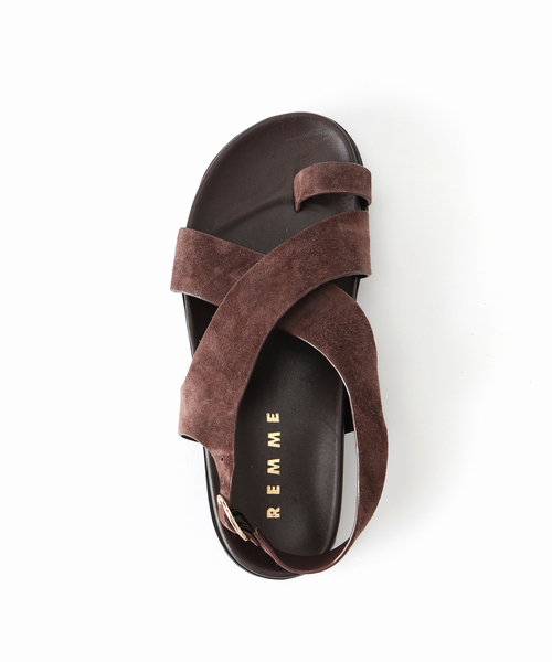 REMME（レメ）の「【REMME(レメ)】クロスストラップサンダル（サンダル・レディース・ブラウン/ベージュ・37/36/38）」の11枚目の写真