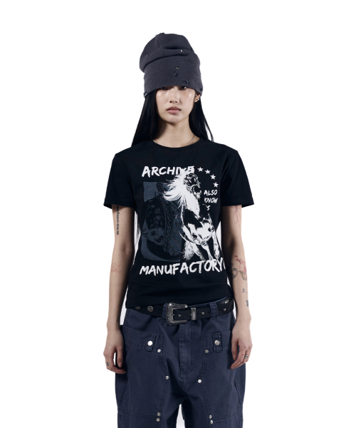 AAKAM(アーカム)の「Western Horse Half Top (Black)(Tシャツ/カットソー・レディース・その他・1/2/3)」の3枚目の写真