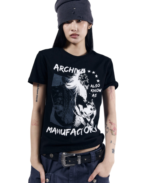 AAKAM(アーカム)の「Western Horse Half Top (Black)(Tシャツ/カットソー・レディース・その他・1/2/3)」の10枚目の写真