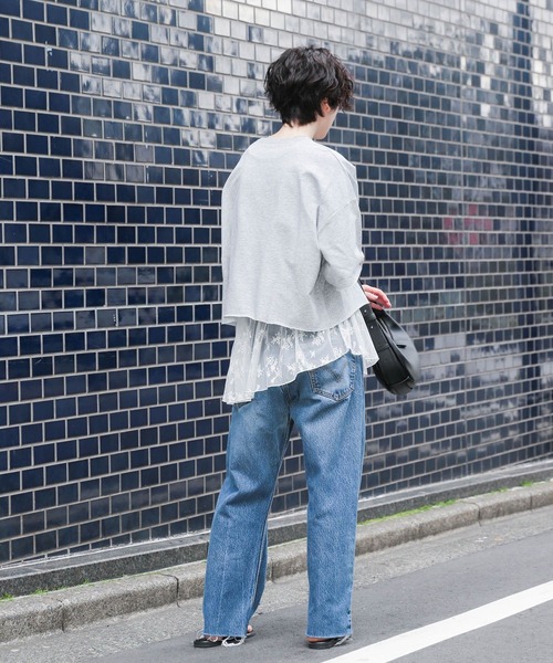 GEORGE'S（ジョージズ）の「レース切替タンクトップ（タンクトップ・レディース・オフホワイト/ブラック・FREE）」の5枚目の写真