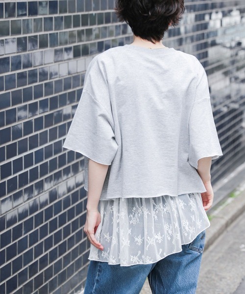 GEORGE'S（ジョージズ）の「レース切替タンクトップ（タンクトップ・レディース・オフホワイト/ブラック・FREE）」の9枚目の写真