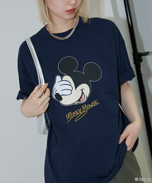 PUBLUX/パブリュクス <機能性素材>Mickey Mouse/ミッキーマウス/ フェイスTシャツ 限定展開