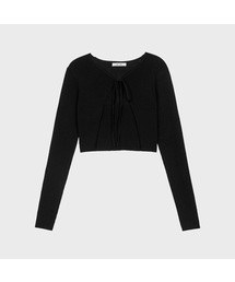 ALKI ALKA（アルキアルカ）の「Ribbed Ribbon Bolero (Black)（ニット/セーター）」
