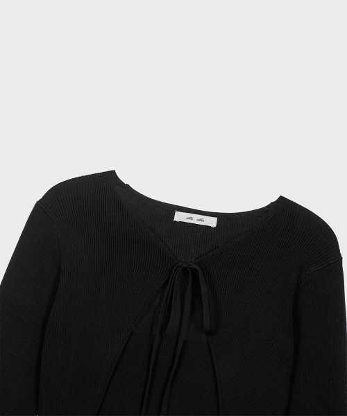 ALKI ALKA（アルキアルカ）の「Ribbed Ribbon Bolero (Black)（ニット/セーター・レディース・ブラック・FREE）」の6枚目の写真