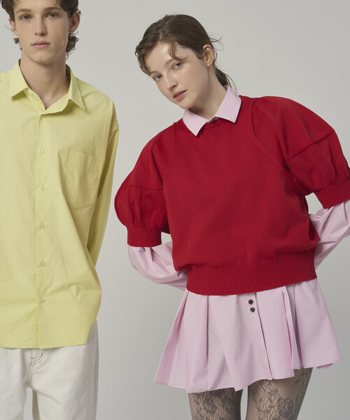 Firsthand(ファーストハンド)の「Firsthand/ファーストハンド ジャパンメイド ホールガーメント パフスリーブ トップス(ニット/セーター・レディース・ブラック/ベージュ/レッド・FREE)」の8枚目の写真