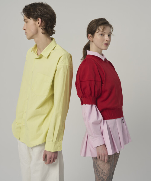 Firsthand(ファーストハンド)の「Firsthand/ファーストハンド ジャパンメイド ホールガーメント パフスリーブ トップス(ニット/セーター・レディース・ブラック/ベージュ/レッド・FREE)」の9枚目の写真