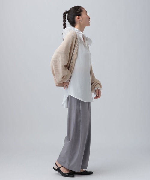 LEPSIM(レプシィム)の「フーディシャツチュニック 659638(シャツ/ブラウス・レディース・オフホワイト/ブラック・FREE)」の7枚目の写真