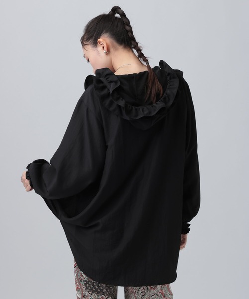 LEPSIM(レプシィム)の「フーディシャツチュニック 659638(シャツ/ブラウス・レディース・オフホワイト/ブラック・FREE)」の11枚目の写真