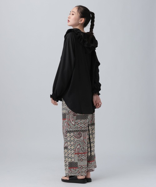 LEPSIM(レプシィム)の「フーディシャツチュニック 659638(シャツ/ブラウス・レディース・オフホワイト/ブラック・FREE)」の14枚目の写真