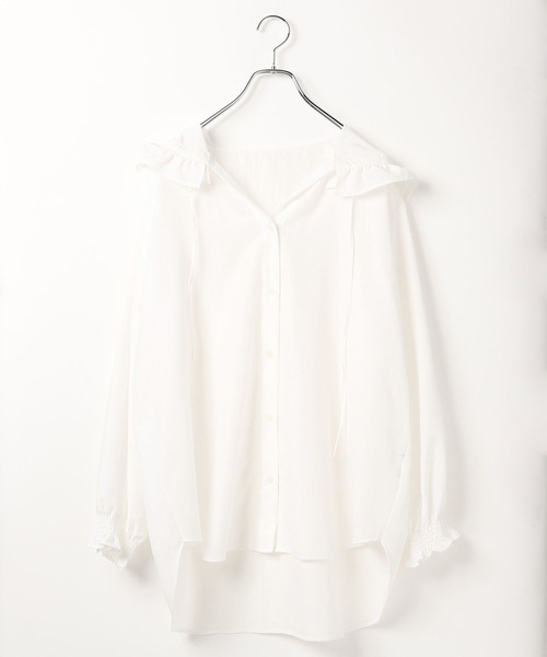 LEPSIM(レプシィム)の「フーディシャツチュニック 659638(シャツ/ブラウス・レディース・オフホワイト/ブラック・FREE)」の15枚目の写真