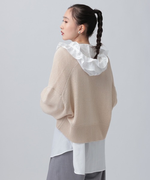 LEPSIM(レプシィム)の「フーディシャツチュニック 659638(シャツ/ブラウス・レディース・オフホワイト/ブラック・FREE)」の5枚目の写真