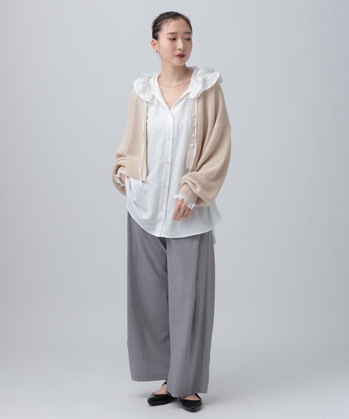 LEPSIM(レプシィム)の「フーディシャツチュニック 659638(シャツ/ブラウス・レディース・オフホワイト/ブラック・FREE)」の6枚目の写真