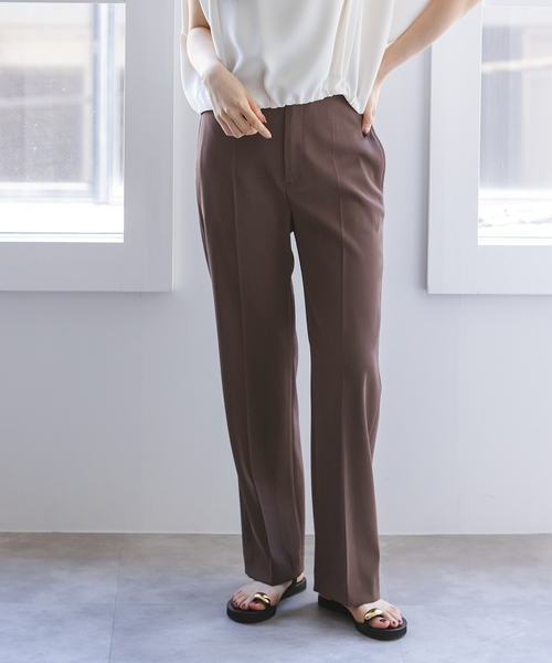 Noble（ノーブル）の「ツイルクロスストレートパンツ（スラックス・レディース・ブラック/ホワイト系その他/ブラウン・34/36/38/40）」の3枚目の写真