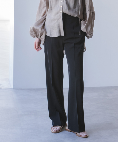 Noble（ノーブル）の「ツイルクロスストレートパンツ（スラックス・レディース・ブラック/ホワイト系その他/ブラウン・34/36/38/40）」の7枚目の写真