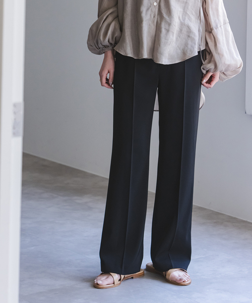 Noble（ノーブル）の「ツイルクロスストレートパンツ（スラックス・レディース・ブラック/ホワイト系その他/ブラウン・34/36/38/40）」の8枚目の写真