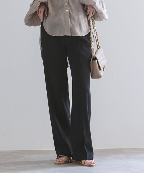 Noble（ノーブル）の「ツイルクロスストレートパンツ（スラックス・レディース・ブラック/ホワイト系その他/ブラウン・34/36/38/40）」の12枚目の写真