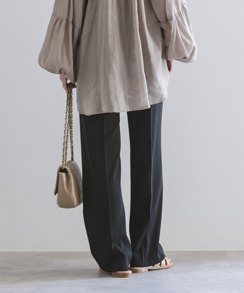 Noble（ノーブル）の「ツイルクロスストレートパンツ（スラックス・レディース・ブラック/ホワイト系その他/ブラウン・34/36/38/40）」の14枚目の写真