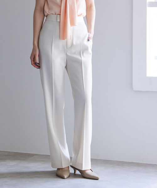 Noble（ノーブル）の「ツイルクロスストレートパンツ（スラックス・レディース・ブラック/ホワイト系その他/ブラウン・34/36/38/40）」の20枚目の写真