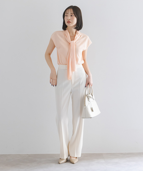 Noble（ノーブル）の「ツイルクロスストレートパンツ（スラックス・レディース・ブラック/ホワイト系その他/ブラウン・34/36/38/40）」の21枚目の写真