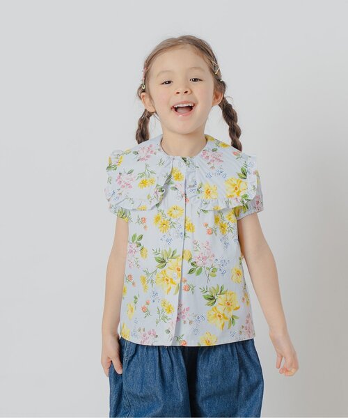 Boribon(ボリボン)の「【リンク】フラワーブーケビックカラーブラウス(シャツ/ブラウス・キッズ・イエロー/ブルー・80/90/100/110/120)」の1枚目の写真