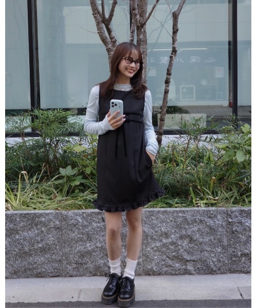 JUMELLE(ジュメロ)の「ベロアリボンワンピース(ワンピース・レディース・ブラック/グレー・FREE)」の18枚目の写真