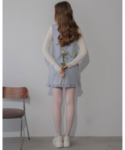 JUMELLE(ジュメロ)の「ベロアリボンワンピース(ワンピース・レディース・ブラック/グレー・FREE)」の4枚目の写真