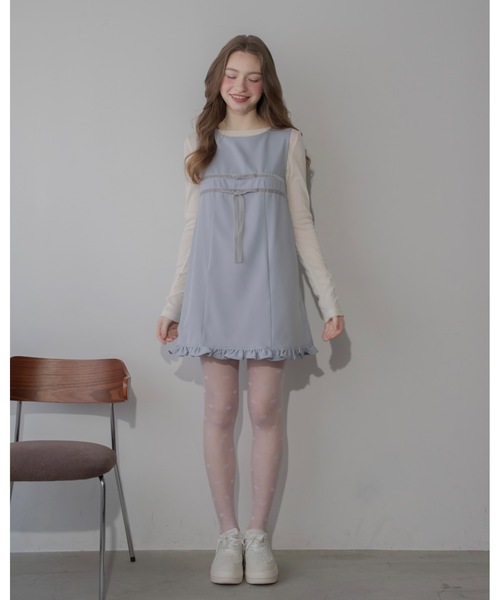JUMELLE(ジュメロ)の「ベロアリボンワンピース(ワンピース・レディース・ブラック/グレー・FREE)」の5枚目の写真