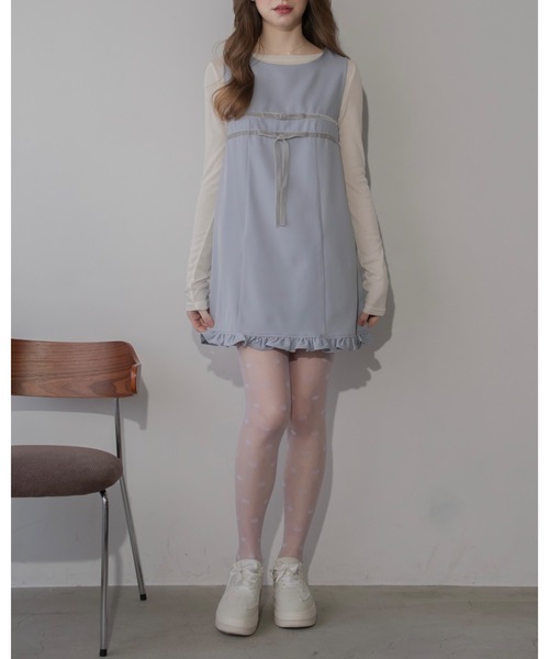 JUMELLE(ジュメロ)の「ベロアリボンワンピース(ワンピース・レディース・ブラック/グレー・FREE)」の7枚目の写真