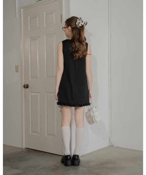 JUMELLE(ジュメロ)の「ベロアリボンワンピース(ワンピース・レディース・ブラック/グレー・FREE)」の11枚目の写真