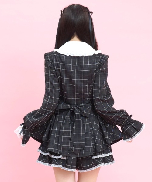 Secret Honey（シークレットハニー）の「サイドレースアップティアードスリーブセットアップ（セットアップ・レディース・ブラック/グレー/ブラックミックス・MEDIUM）」の9枚目の写真