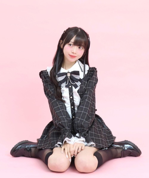 Secret Honey（シークレットハニー）の「サイドレースアップティアードスリーブセットアップ（セットアップ・レディース・ブラック/グレー/ブラックミックス・MEDIUM）」の8枚目の写真