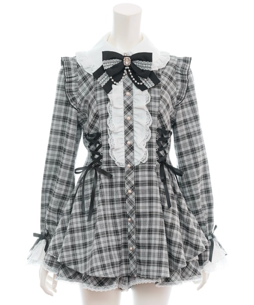 Secret Honey（シークレットハニー）の「サイドレースアップティアードスリーブセットアップ（セットアップ・レディース・ブラック/グレー/ブラックミックス・MEDIUM）」の12枚目の写真
