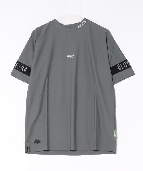 LUXE/R GOLF(ラグジュ ゴルフ)の「(RM)【LUXE/R GOLF】ストレッチ スムース ロゴ ハイネック Tシャツ(Tシャツ/カットソー・メンズ・チャコールグレー/ブラック/ホワイト/ネイビー・X-LARGE/LARGE/MEDIUM)」の3枚目の写真
