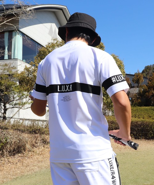 LUXE/R GOLF(ラグジュ ゴルフ)の「(RM)【LUXE/R GOLF】ストレッチ スムース ロゴ ハイネック Tシャツ(Tシャツ/カットソー・メンズ・チャコールグレー/ブラック/ホワイト/ネイビー・X-LARGE/LARGE/MEDIUM)」の1枚目の写真