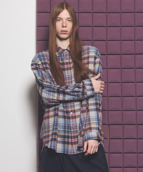 MAISON SPECIAL(メゾンスペシャル)の「《UNISEX》【Italian Dead Stock Fabric】Prime-Over Regular Collar Long Sleeve Shirt/【イタリアンデッドストックファブリック】プライムオーバーレギュラーカラーロングスリーブシャツ【MAISON SPECIAL/メゾンスペシャル】(シャツ/ブラウス・メンズ・ホワイト/その他1/オレンジ/カーキ/グレイッシュベージュ/ネイビー/グレー/ピンク/ライトグリーン/グリーン/その他2・0/2/1)」の10枚目の写真