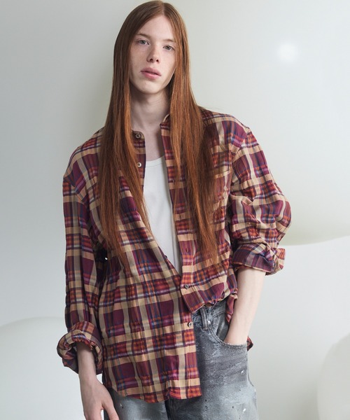 MAISON SPECIAL(メゾンスペシャル)の「《UNISEX》【Italian Dead Stock Fabric】Prime-Over Regular Collar Long Sleeve Shirt/【イタリアンデッドストックファブリック】プライムオーバーレギュラーカラーロングスリーブシャツ【MAISON SPECIAL/メゾンスペシャル】(シャツ/ブラウス・メンズ・ホワイト/その他1/オレンジ/カーキ/グレイッシュベージュ/ネイビー/グレー/ピンク/ライトグリーン/グリーン/その他2・0/2/1)」の11枚目の写真