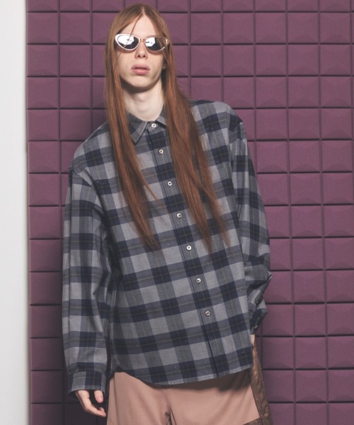 MAISON SPECIAL(メゾンスペシャル)の「《UNISEX》【Italian Dead Stock Fabric】Prime-Over Regular Collar Long Sleeve Shirt/【イタリアンデッドストックファブリック】プライムオーバーレギュラーカラーロングスリーブシャツ【MAISON SPECIAL/メゾンスペシャル】(シャツ/ブラウス・メンズ・ホワイト/その他1/オレンジ/カーキ/グレイッシュベージュ/ネイビー/グレー/ピンク/ライトグリーン/グリーン/その他2・0/2/1)」の7枚目の写真