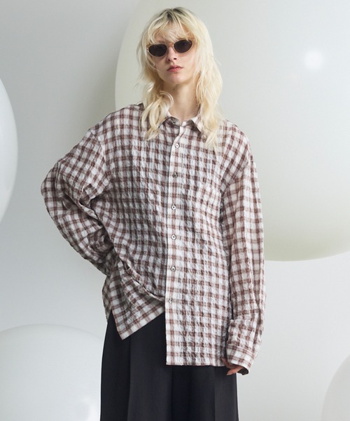 MAISON SPECIAL(メゾンスペシャル)の「《UNISEX》【Italian Dead Stock Fabric】Prime-Over Regular Collar Long Sleeve Shirt/【イタリアンデッドストックファブリック】プライムオーバーレギュラーカラーロングスリーブシャツ【MAISON SPECIAL/メゾンスペシャル】(シャツ/ブラウス・メンズ・ホワイト/その他1/オレンジ/カーキ/グレイッシュベージュ/ネイビー/グレー/ピンク/ライトグリーン/グリーン/その他2・0/2/1)」の8枚目の写真