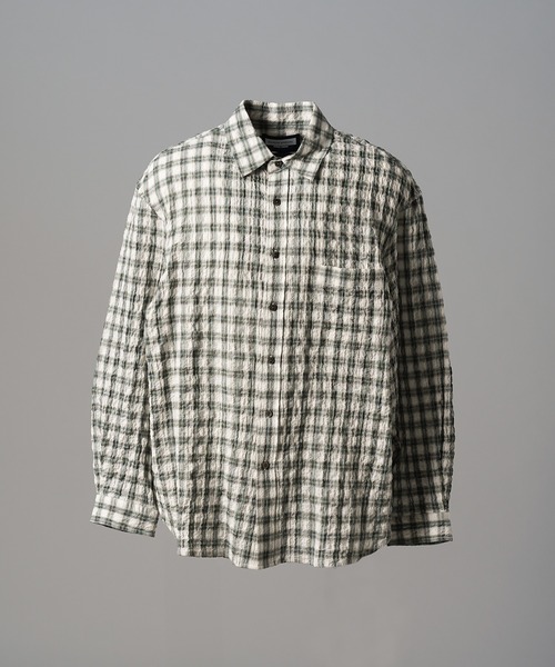 MAISON SPECIAL(メゾンスペシャル)の「《UNISEX》【Italian Dead Stock Fabric】Prime-Over Regular Collar Long Sleeve Shirt/【イタリアンデッドストックファブリック】プライムオーバーレギュラーカラーロングスリーブシャツ【MAISON SPECIAL/メゾンスペシャル】(シャツ/ブラウス・メンズ・ホワイト/その他1/オレンジ/カーキ/グレイッシュベージュ/ネイビー/グレー/ピンク/ライトグリーン/グリーン/その他2・0/2/1)」の12枚目の写真