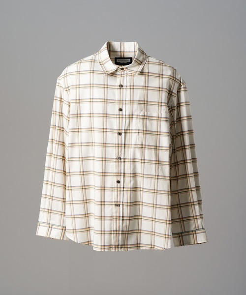 MAISON SPECIAL(メゾンスペシャル)の「《UNISEX》【Italian Dead Stock Fabric】Prime-Over Regular Collar Long Sleeve Shirt/【イタリアンデッドストックファブリック】プライムオーバーレギュラーカラーロングスリーブシャツ【MAISON SPECIAL/メゾンスペシャル】(シャツ/ブラウス・メンズ・ホワイト/その他1/オレンジ/カーキ/グレイッシュベージュ/ネイビー/グレー/ピンク/ライトグリーン/グリーン/その他2・0/2/1)」の15枚目の写真