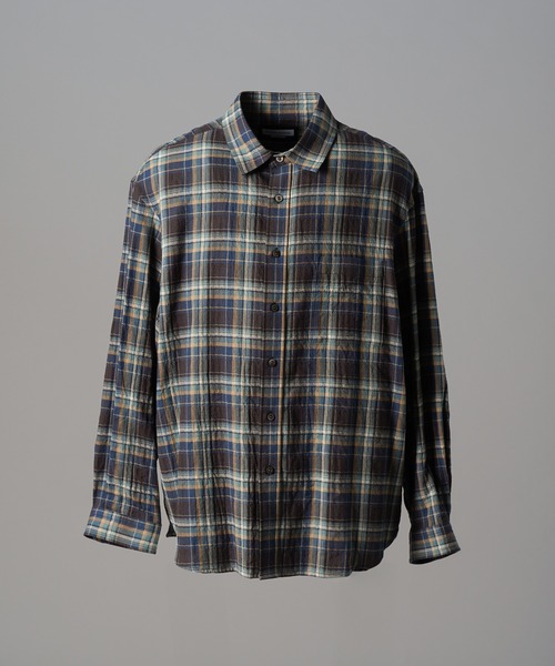 MAISON SPECIAL(メゾンスペシャル)の「《UNISEX》【Italian Dead Stock Fabric】Prime-Over Regular Collar Long Sleeve Shirt/【イタリアンデッドストックファブリック】プライムオーバーレギュラーカラーロングスリーブシャツ【MAISON SPECIAL/メゾンスペシャル】(シャツ/ブラウス・メンズ・ホワイト/その他1/オレンジ/カーキ/グレイッシュベージュ/ネイビー/グレー/ピンク/ライトグリーン/グリーン/その他2・0/2/1)」の16枚目の写真