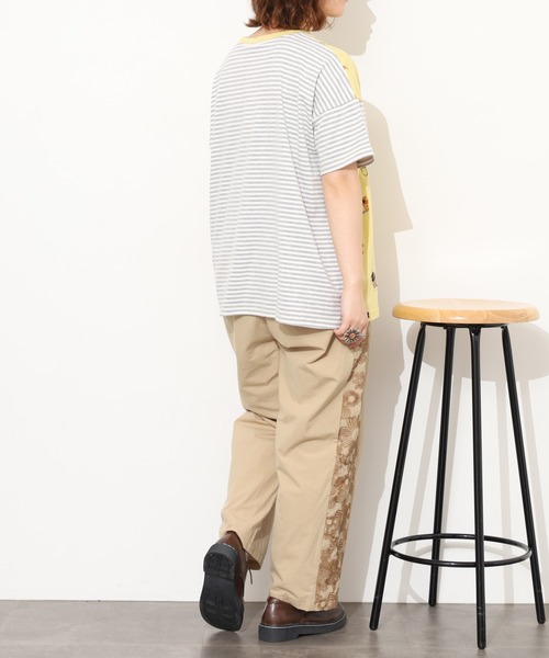 Emago(イマゴ)の「EMAGO 花瓶と馬の切替えT 半袖(Tシャツ/カットソー・レディース・ホワイト/イエロー・FREE)」の3枚目の写真