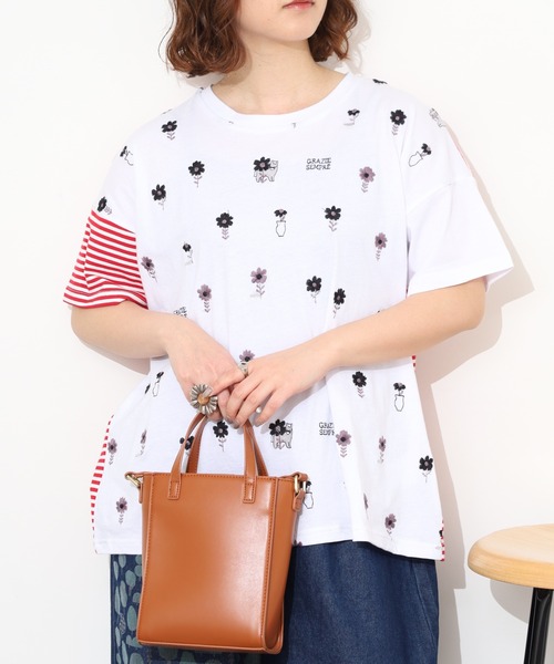 Emago(イマゴ)の「EMAGO 花瓶と馬の切替えT 半袖(Tシャツ/カットソー・レディース・ホワイト/イエロー・FREE)」の11枚目の写真